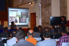 Javier Purroy, técnico de SEO/Birdlife, en el seminario informativo del proyecto LIFE+ Urogallo cantábrico